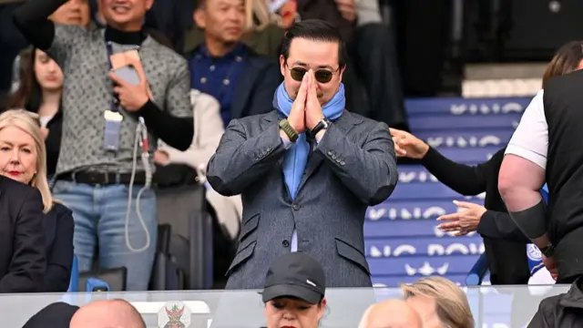 Aiyawatt Srivaddhanaprabha, Owner of Leicester City, is seen in the stand before Liverpool game