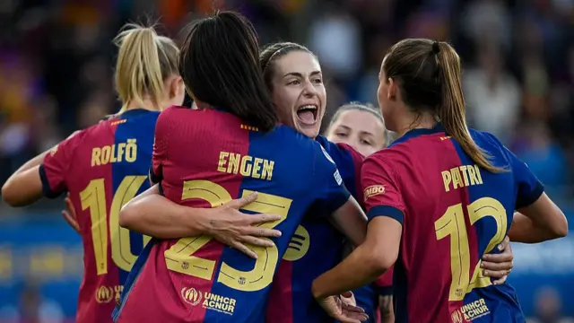 Barcelona celebrate their win