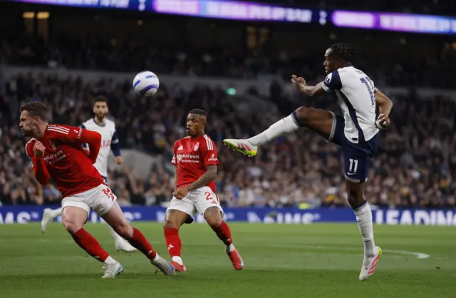 Tel fires over on the volley