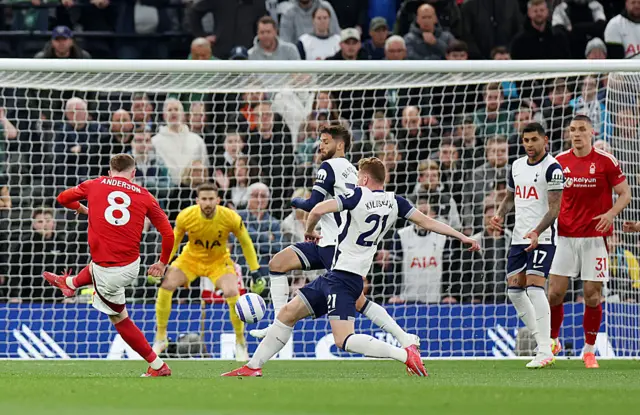 Anderson scores the first goal for Forest at Spurs