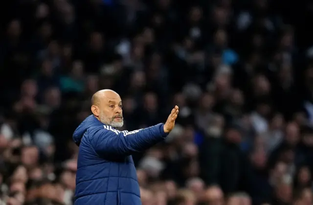 Nuno directs his players on the touchline