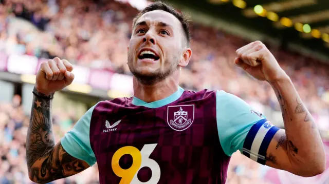 Burnley captain Josh Brownhill celebrates