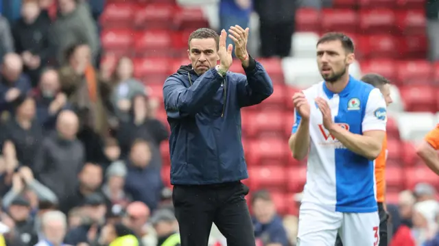 Blackburn manager Valerien Ismael claps their fans