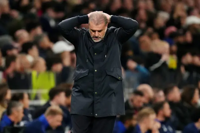 Ange puts his hands to his head after another missed chance
