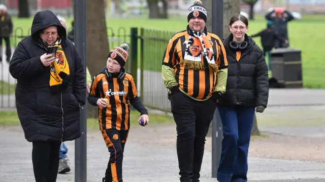 Hull fans arriving at the MKM Stadium