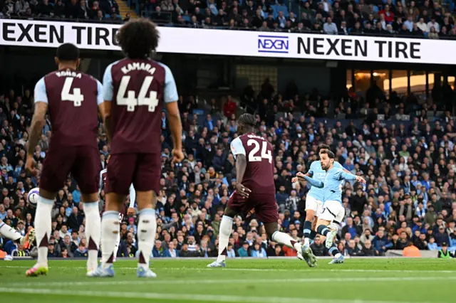 Bernardo Silva of Manchester City scores
