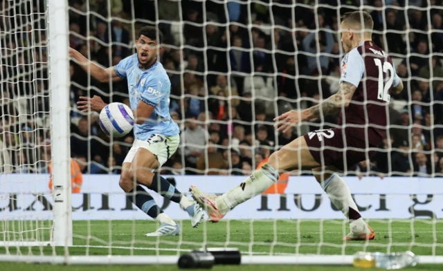 Manchester City's Matheus Nunes scores