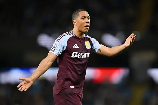 Youri Tielemans of Aston Villa reacts