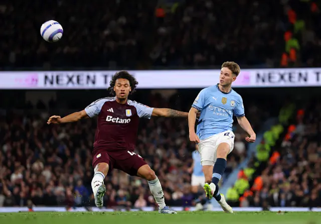James McAtee of Manchester City shoots