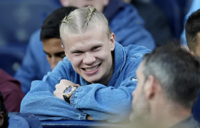 Manchester City's Erling Haaland in the crowd