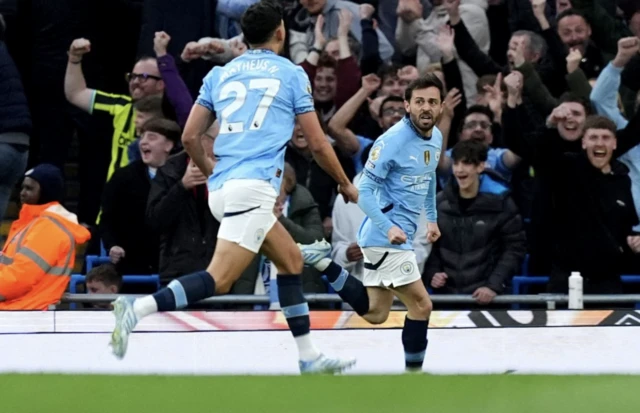 Manchester City's Bernardo Silva celebrates