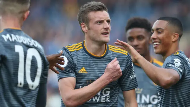 Vardy in action for Leicester.