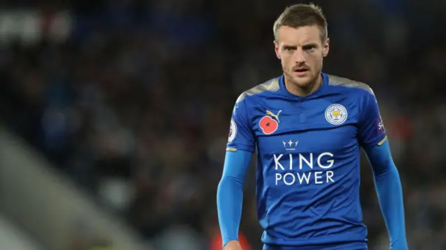 Vardy in action for The Foxes.
