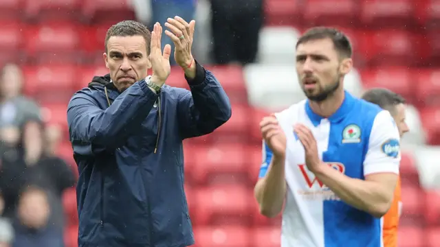 Blackburn boss Valerien Ismael applauding supporters