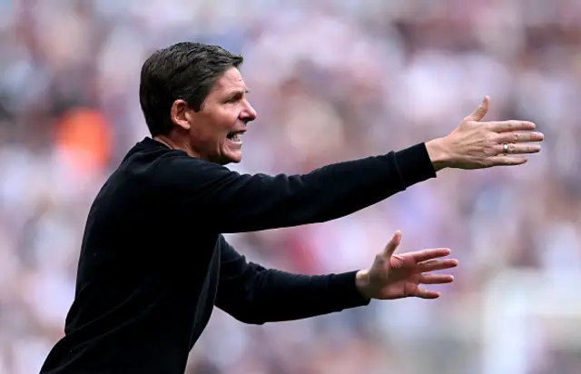 Oliver Glasner, Manager of Crystal Palace, reacts