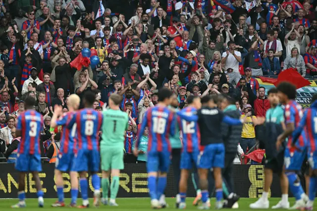 Palace players celebrate their win