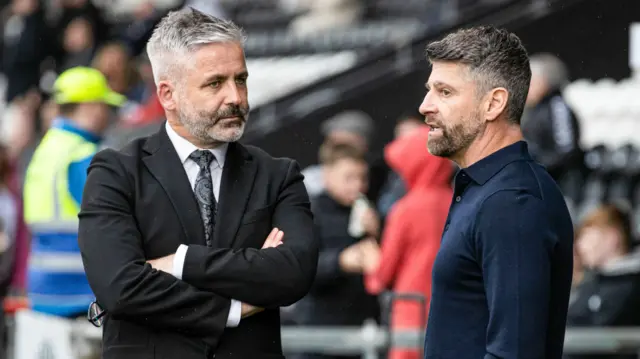 St Mirren chief operating officer Keith Lasley and Stephen Robinson