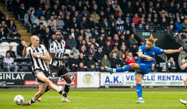 Cyriel Dessers opened the scoring in Paisley but Rangers' lead did not last long