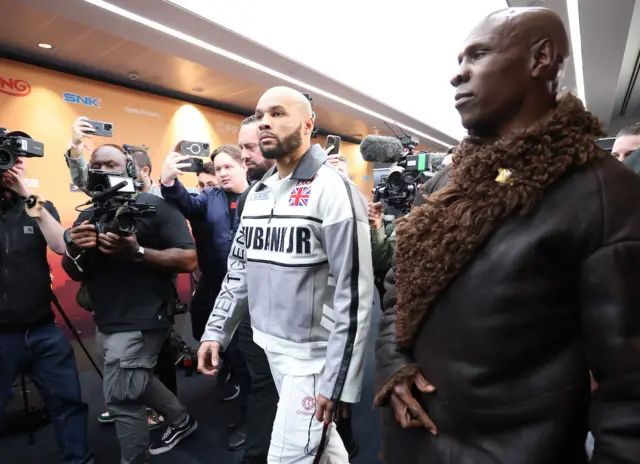 Chris Eubank Junior and Senior arrive for the fight