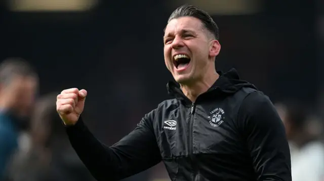 Matt Bloomfield shakes his fist in celebration