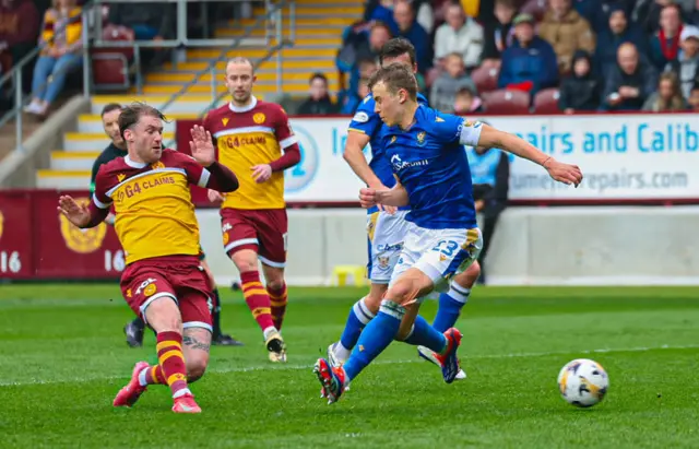 Callum Slattery levels for Motherwell at Fir Park