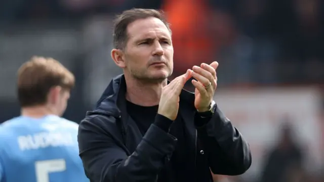 Frank Lampard applauds fans at full-time