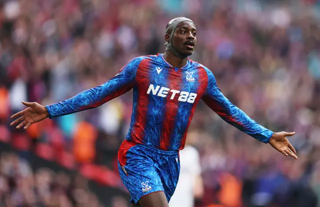 Jean-Philippe Mateta of Crystal Palace reacts