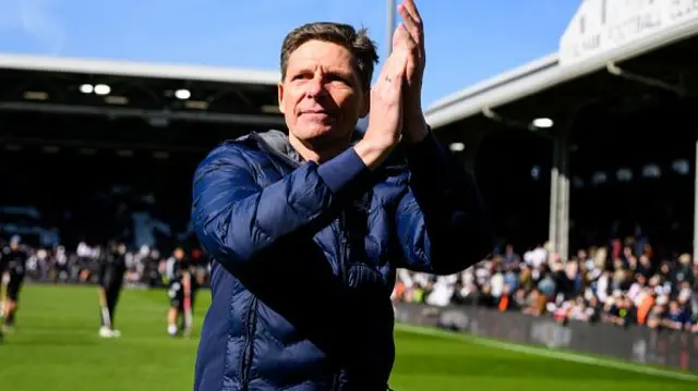 Oliver Glasner, manager of Crystal Palace celebrates