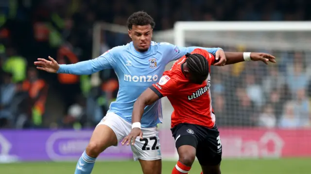Match action from Luton v Coventry