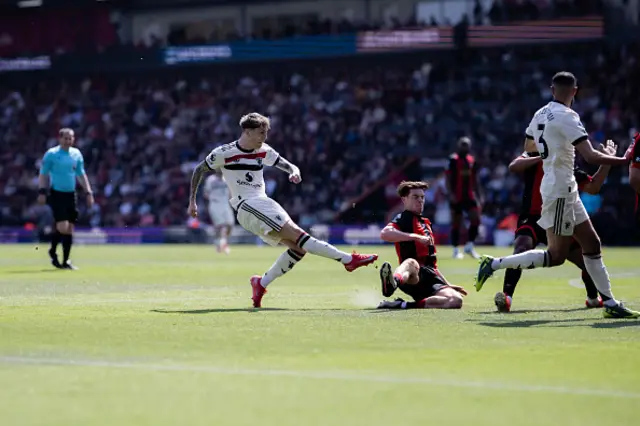 Alejandro Garnacho of Manchester United controls the ball
