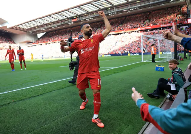 Mohamed Salah of Liverpool celebrates