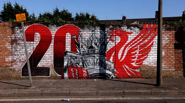 Liverpool wall graphited '20'