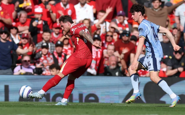 Liverpool's Alexis Mac Allister scores their second