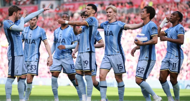 Tottenham Hotspur's Dominic Solanke celebrates