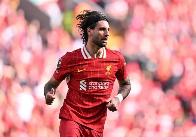 Dominik Szoboszlai of Liverpool looks on