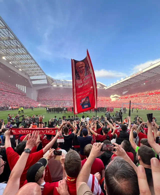 Liverpool fans inside Anfield