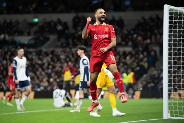 Mohamed Salah scores at Tottenham