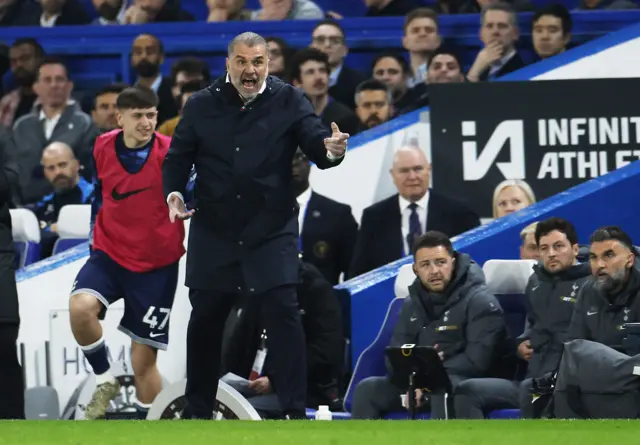 Tottenham Hotspur manager Ange Postecoglou reacts