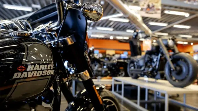 A Harley Davidson showroom in the Netherlands, pictured last month