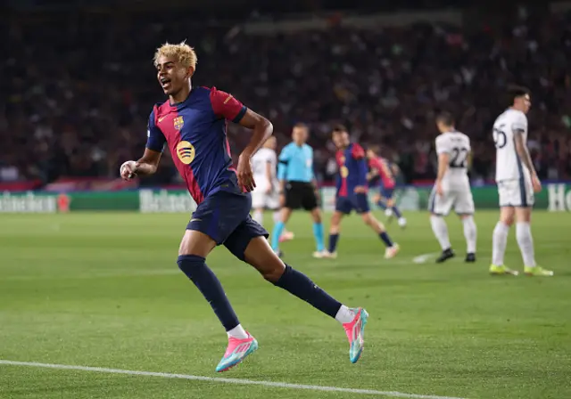 Lamine Yamal of FC Barcelona celebrates