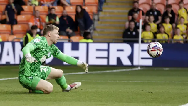 Ryan Allsop, Goalkeeper of Birmingham City makes a vital save