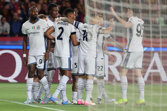 Inter Milan players celebrate