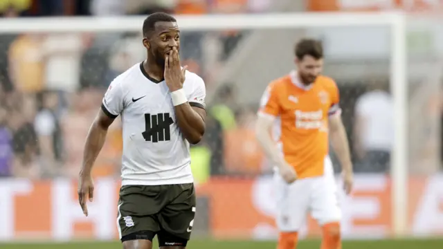 Goal celebrations for Ethan Laird of Birmingham City