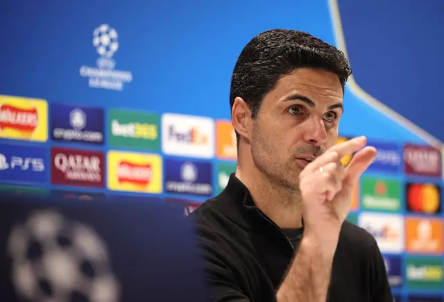 Mikel Arteta in his post-match news conference
