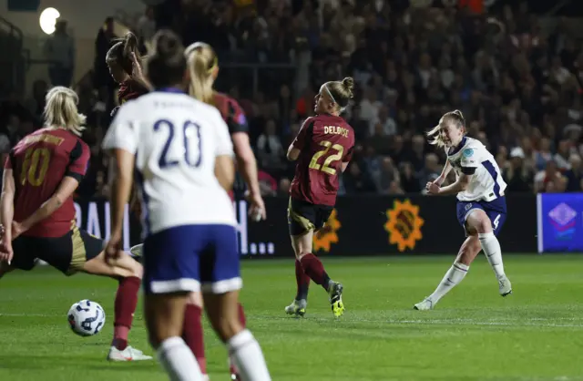 England's Keira Walsh scores their fifth goal