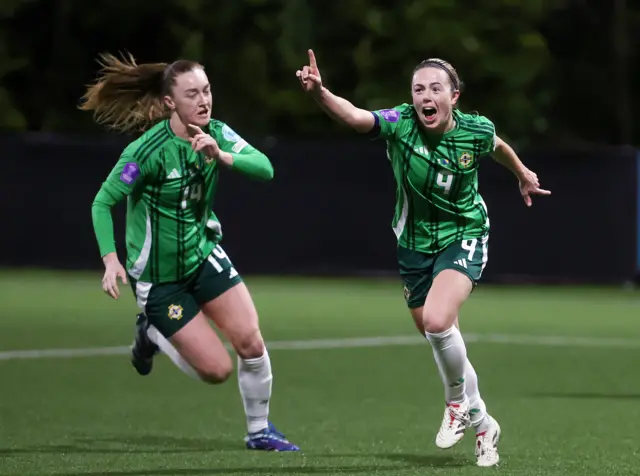 Simone Magill celebrates
