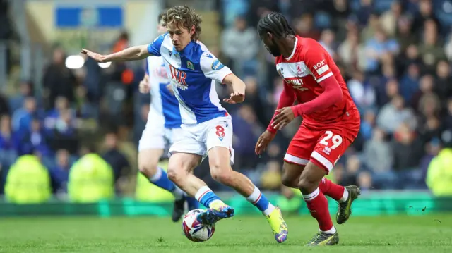 Blackburn Rovers midfielder Todd Cantwell (8) and Middlesbrough forward Samuel Iling-Junior