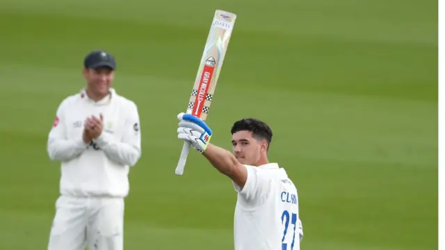 Tom Clark celebrates a century for Sussex