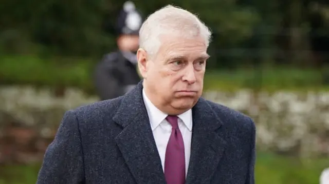 A headshot of the Duke of York outside - the background is blurred