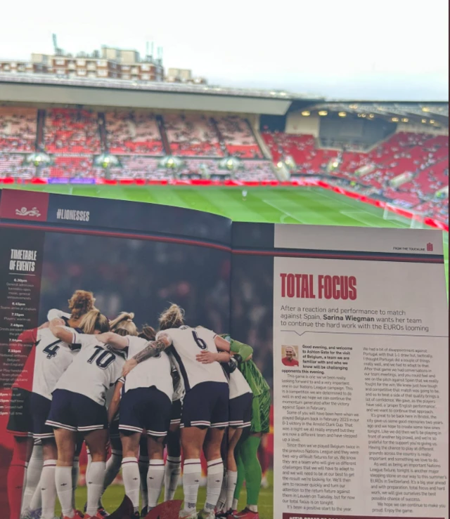 England match programme notes